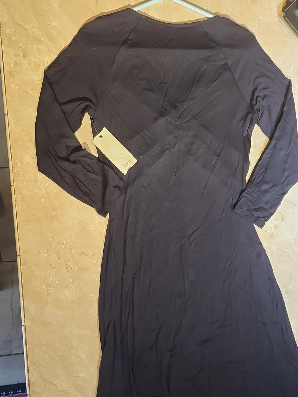 Reba Black V-neck Midi Dress M Travel Evening - Picture 3 of 5